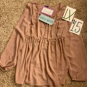 pink dot chiffon blouse